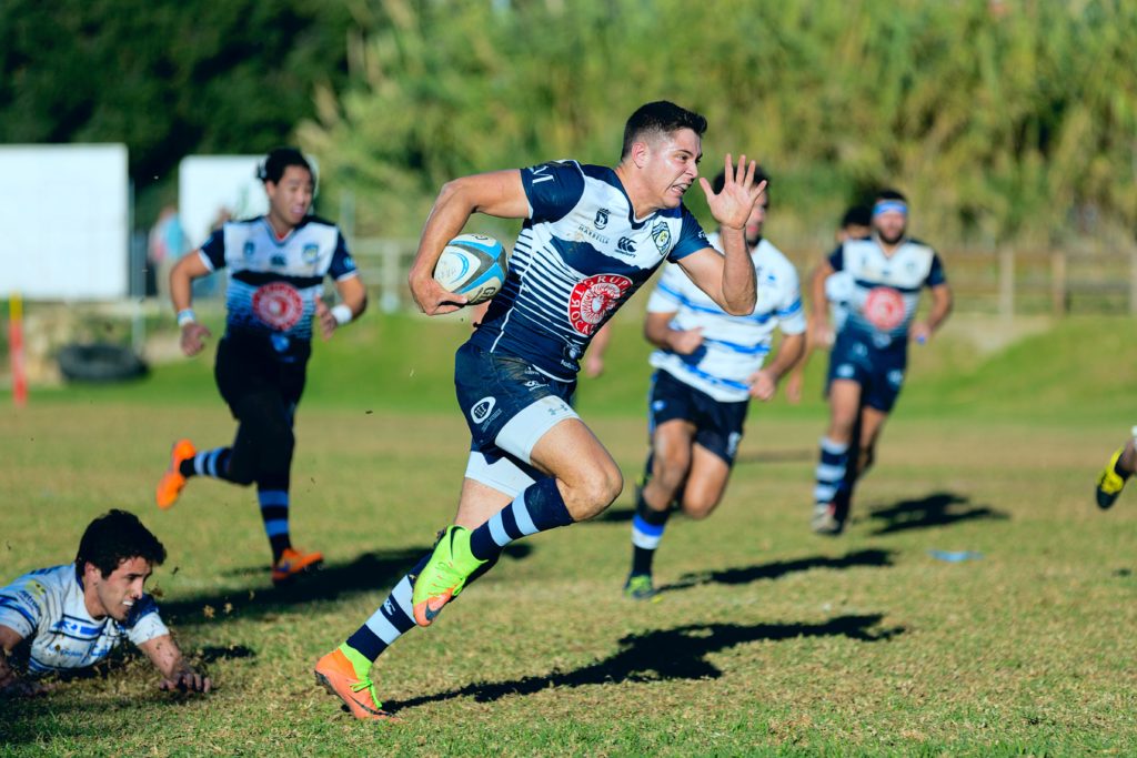 Players on field during a rugby game